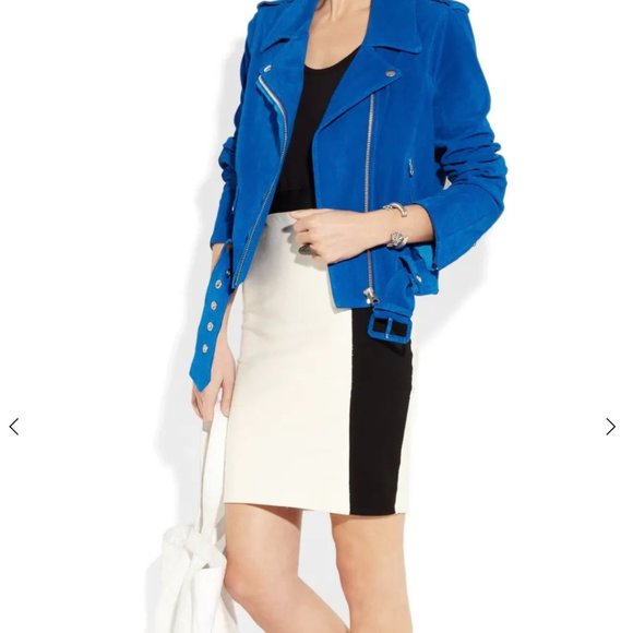 Acne Grey Suede Mape Motorcycle Jacket 36 - Picture 5 of 6